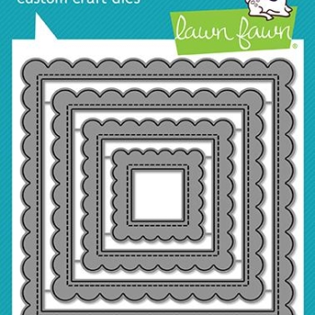 Troquel o suaje - stitched scalloped square frames