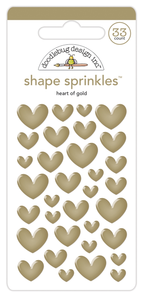 SHAPE SPRINKLES - HEART OF GOLD