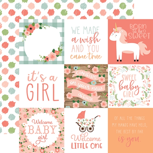PAQUETE DE PAPEL DECORATIVO - COLECCIÓN COMPLETA - BABY GIRL - Imagen 7