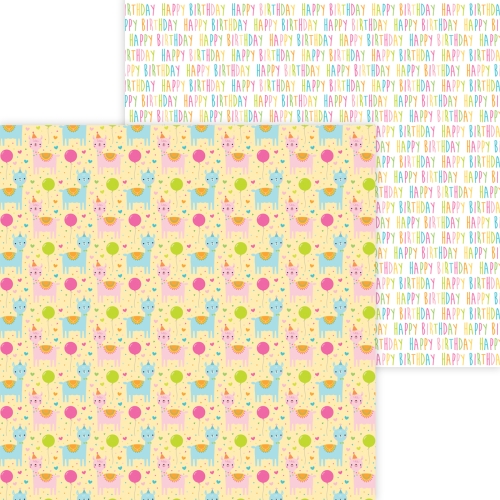 PAPEL 12X12 - HEY CUPCAKE - party animals