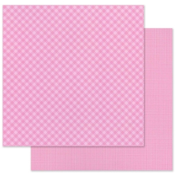 Papel 12x12 - Petite Prints - Gingham linen - Cupcake