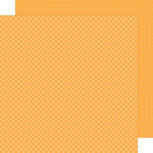 Papel 12x12 - Petite Prints - Gingham linen - Tangerine