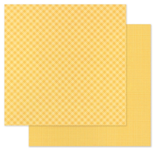 Papel 12x12 - Petite Prints - Gingham linen - bumblebee
