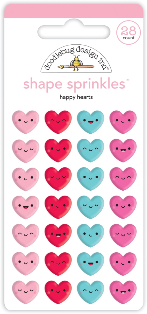 Calcomanía con epoxy - Sprinkles - happy hearts