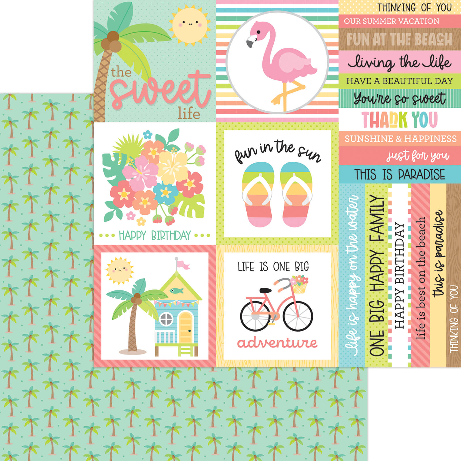 Papel 12x12 - Seaside Summer - Palm Beach Cardstock | IDEAS CON SCRAP
