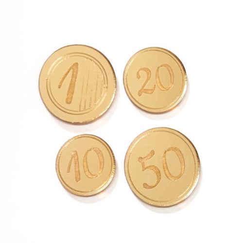MONEDAS - METACRILATO ESPEJO ORO