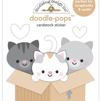 Calcomania dimensional - kitty litter - doodle-pops