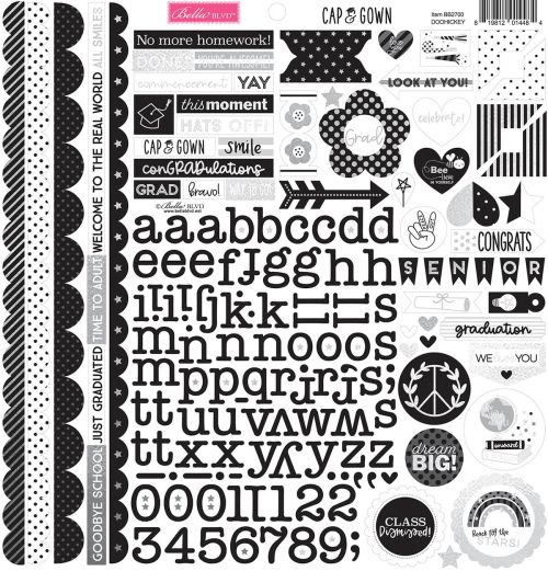 Cap & Gown Doohickey Cardstock Stickers