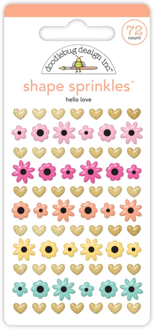 Calcomanía de epoxy - Sprinkles - hello love shape.