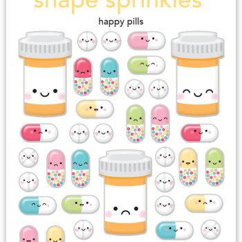 Calcomania con epoxi - Sprinkles - Happy pills