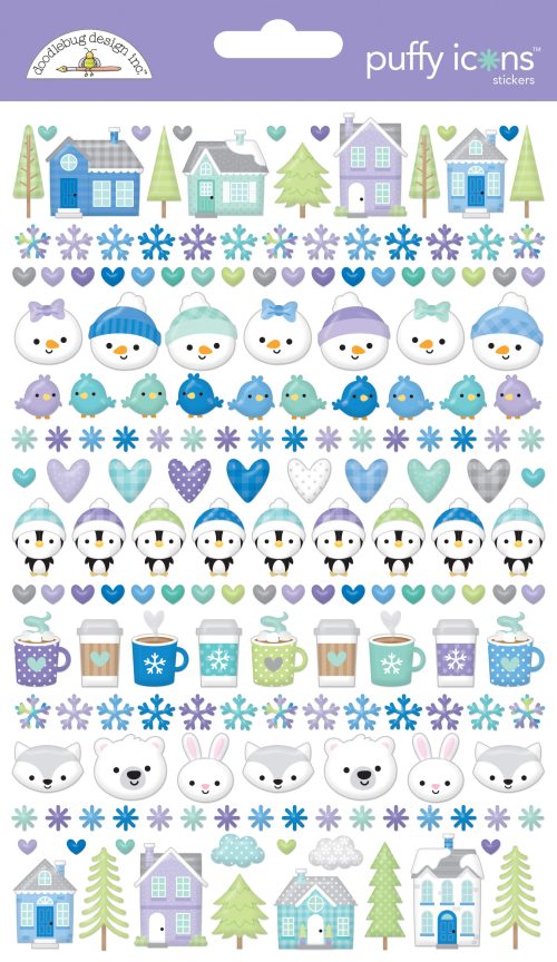 Snow much fun -  puffy icons stickers