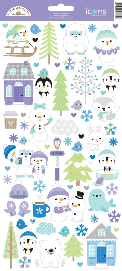 Calcomanias 6x12 - icons - Snow much fun