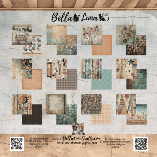 Pad 12x12" Crazy Pets Basics con 12 papeles doble cara Crazy Pets Basics - Imagen 2