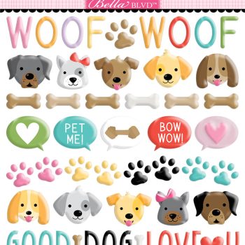 Calcomanias acolchonadas - Woof! Woof! - Puffy Stickers