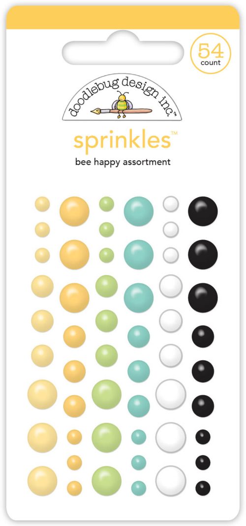 Calcomania con epoxy – assortment sprinkles - bee happy