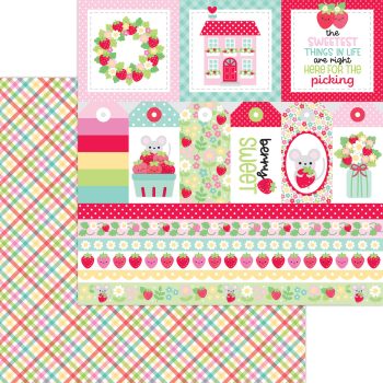Papel 12x12 - berry basket double-sided cardstock