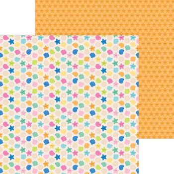 Papel 12x12 - seashells by the seashore double-sided cardstock