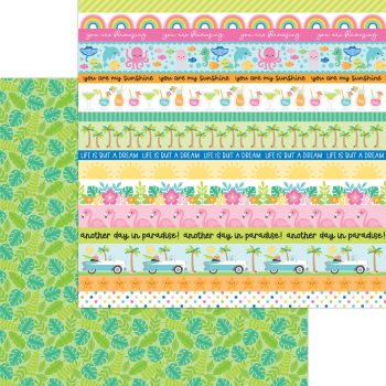 Papel 12x12 - paradise palms double-sided cardstock