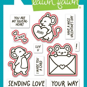 Sello + Troquel coordinado - Valentine mice