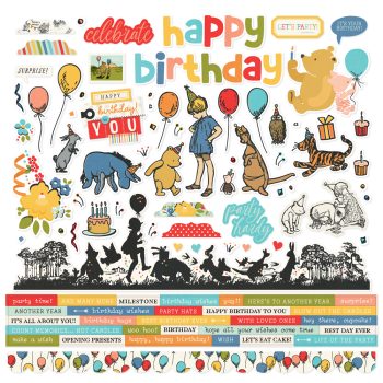 Say Cheese Classic Pooh Birthday Cardstock Stickers