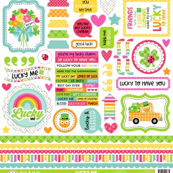 Calcomanias 12x12 - lucky me - this & that stickers