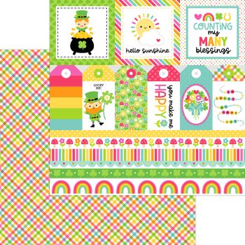 Papel 12x12 - Lucky me - st. paddy's plaid