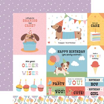 Papel 12x12 - Party Animal - Multi Journaling Cards