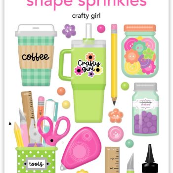 Calcomanias - crafty girl - shape sprinkles