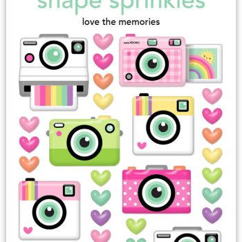 Calcomania - love the memories - shape sprinkles