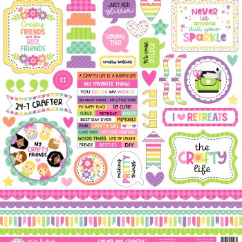 Calcomanias 12x12" - color me crafty - this & that stickers