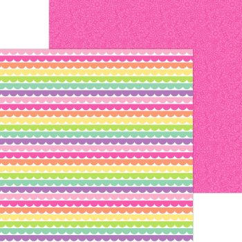Papel 12x12" - color me crafty - rows of ribbons