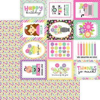 Papel 12x12 - bitty blossoms double-sided cardstock