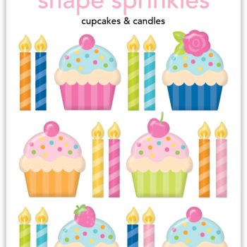 Calcomania epoxy - cupcakes & candles shape sprinkles
