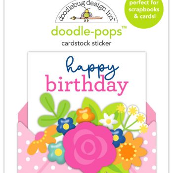 Calcomania con dimensión-birthday greetings doodle-pops