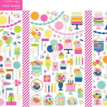 Mini calcomanias - cupcakes & candles - mini icons stickers
