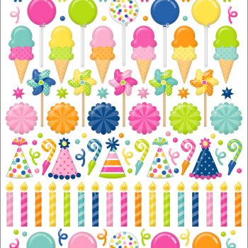 Calcomania puffy - cupcakes & candles puffy - icons stickers