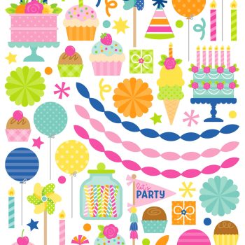 Calcomania - cupcakes & candles - icons stickers