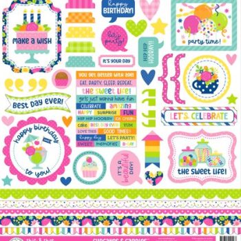 Calcomania 12x12 - cupcakes & candles - this & that stickers