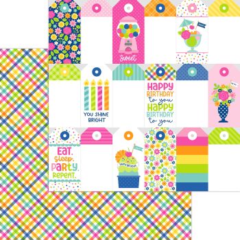 Papel 12×12 – Cupcakes & candles – party plaid