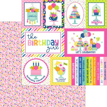 Papel 12x12 - Cupcakes & candles - sweet sprinkles