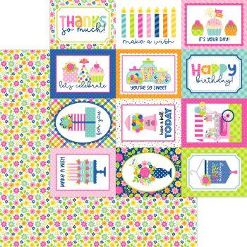 Papel 12x12 - cupcakes & candles - blooming birthday