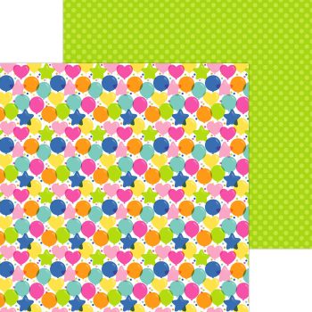 Papel 12x12 - Cupcakes & candles - balloon bouquet